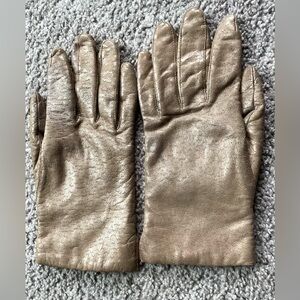 Vintage Fownes Genuine Leather Womens Ladies Brown Lined Driving Gloves Sz 7 1/2